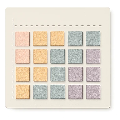 soft pastel gentle habit tracker grid with delicate dotted lines sticker