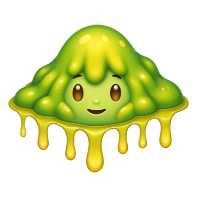 a slimy yellow-green stain sticker