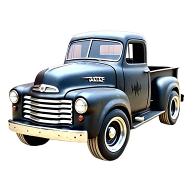 1:10 off-road lcg smoking rusting Basher style “Sandford and Son Salvage” 1954 blackened tarnished hotrod rat rod streamlined anime International zombie extended cab rc bulging pickup (extra wide low-profile pin tires chrome wheels with fenders) sticker