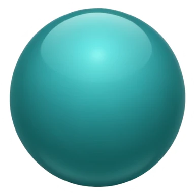 glossy teal sphere, blue-green balance sticker