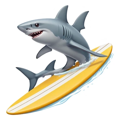 A shark surfing in a surf table  sticker