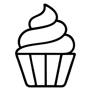 minimal clean cupcake with pink icing icon style sticker