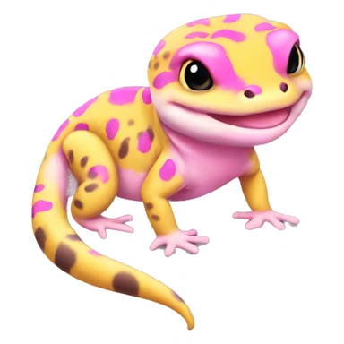 leopard gecko yellow and pink sticker