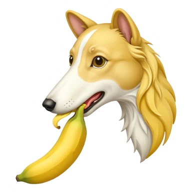 Borzoi eating banana sticker