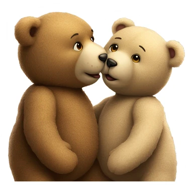 teddy bear kissing another teddy bear sticker