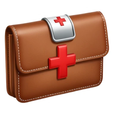 Medical emergency fund with wallet and red cross symbol sticker