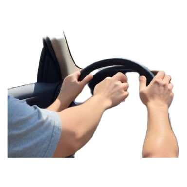 A person stands outside of to a car parked on the side of a long, open road. The sky ahead is clear and glowing, full of possibilities. One hand is on the steering wheel, the other points forward. The rearview mirror reflects storm clouds, but the windshield shows sunlit mountains ahead.  sticker