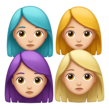 grupo de 5 amigos tristes diferentes colores de cabello sticker