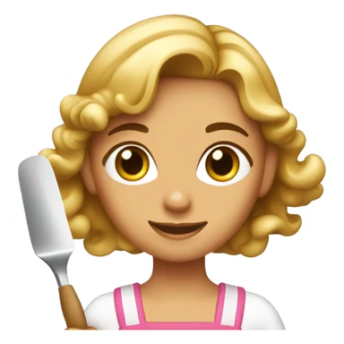 jeune fille patissiere avec une spatule sticker