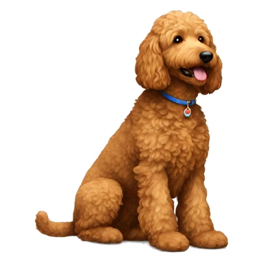 brown golden doodle laying down sticker