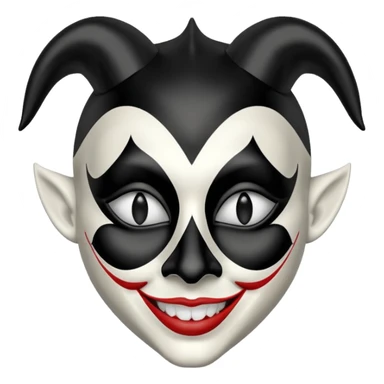 Jester mask black and white sticker