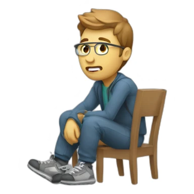 programmer with broken leg in cast sticker