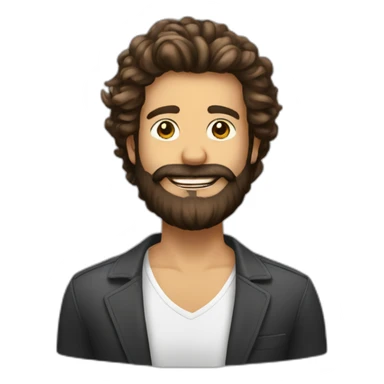 Homme cheveux brun barbe qui lève le doigt avec un bob sticker