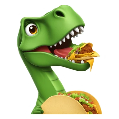 Dinosaur eating a taco sticker