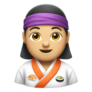 fat sushi master with bandana sticker