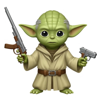 Yoda with a gun sticker