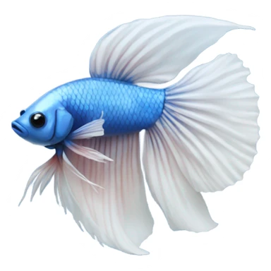 Realistic betta fish: white fins - blue body sticker