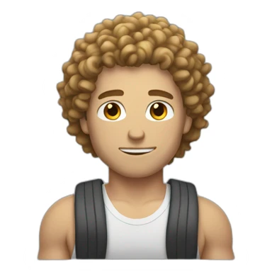 Gym white guy with curly hair sticker