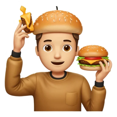 burger man dabbing sticker