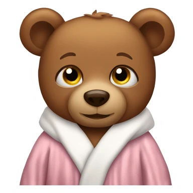 Brown Teddy bear wearing bath robe sticker
