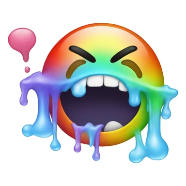 Smiley face puking rainbows sticker