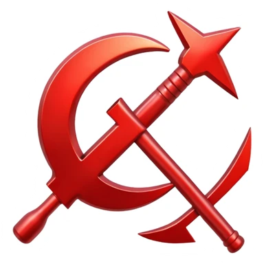 Red hammer and sickle symbol sticker