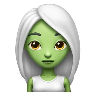 a Reptilian alien white woman, full body, sleeping sticker