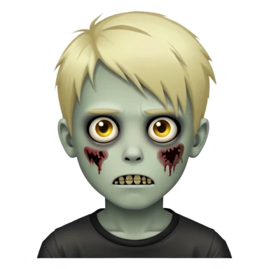 boy zombie with blonde emo hair emoji sticker
