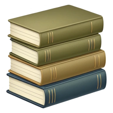 Stack of khaki colored books sticker