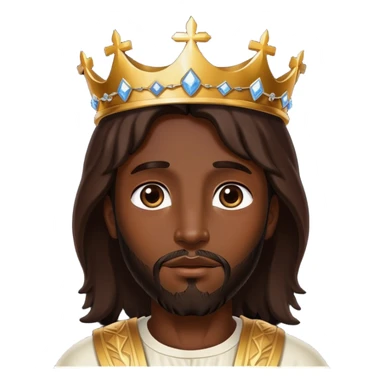 Dark skin christ Jesus with a shiny heavenly crown sticker