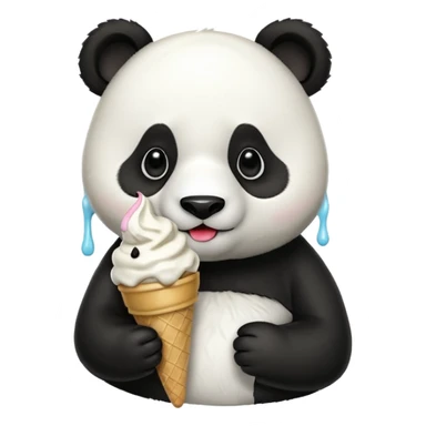 Panda eating ice cream sticker