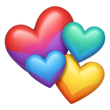 Regenboog hartjes met kleurende hartjes sticker