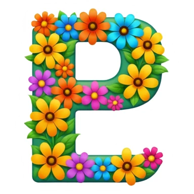 clear bold number 7 densely covered with large vibrant colorful flowers sticker