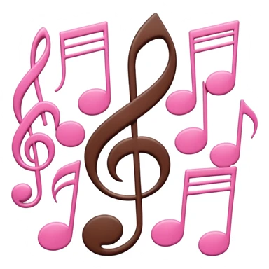 pink and brown polka dot music notes sticker