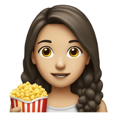 brunette girl eat popocorn sticker