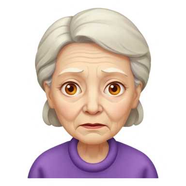 sick old woman with fever sticker