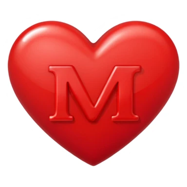 the letters M + V, in a heart sticker