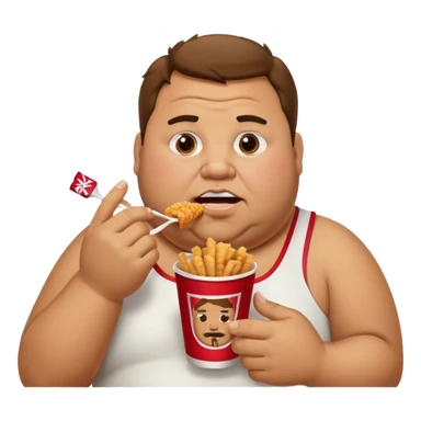 A fat guy eating kfc  sticker