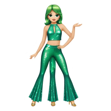 Green disco dance costume sticker
