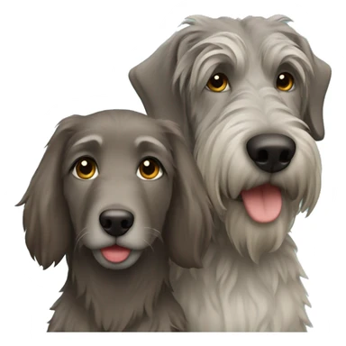 brown hair girl and Irish wolfhound dog  sticker