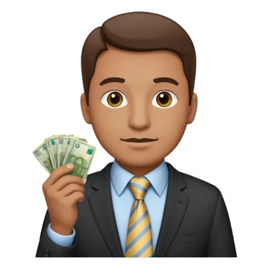 AN UNCLE with a tie in business clothes and with euro money
 sticker