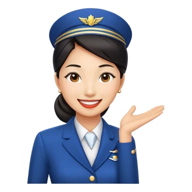 Asian flight attendant  sticker