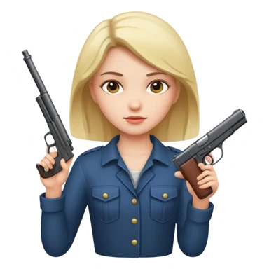 girl with gun sticker