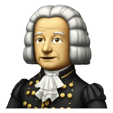 Johann Sebastian Bach as a vintage robot sticker