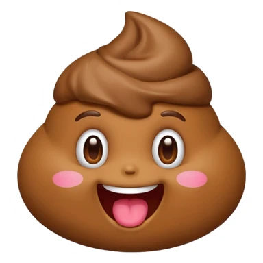cartoon poop emoji with a cute face blowing a kiss, playful and lighthearted sticker