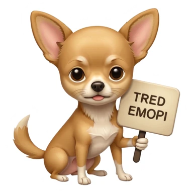 Black Chihuahua holding a sign saying Tired sticker