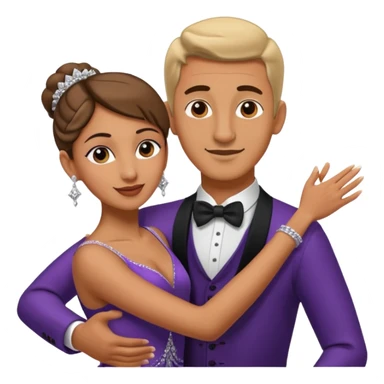 2 danseurs, une femme et un homme- la femme danse devant le mec, le mec est bcp plus grand qu'elle avec un gros nez- les bras de la femme sont autour du coup de l'homme  sticker