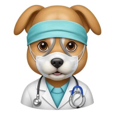 doctor dog Wearing Medical Mask sticker