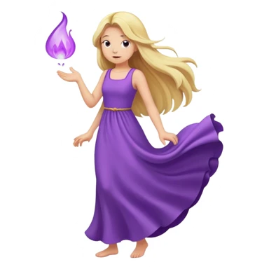 blonde long hair  girl with purple dress, farting  sticker