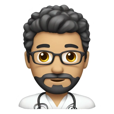 male doctor with black beard and a crown sticker